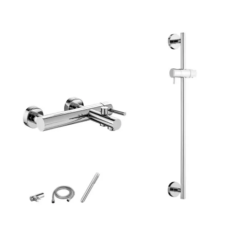 Смеситель для ванны Bruma Lusitano, золото матовое, с душевой стойкой, EloX, 1070361SR