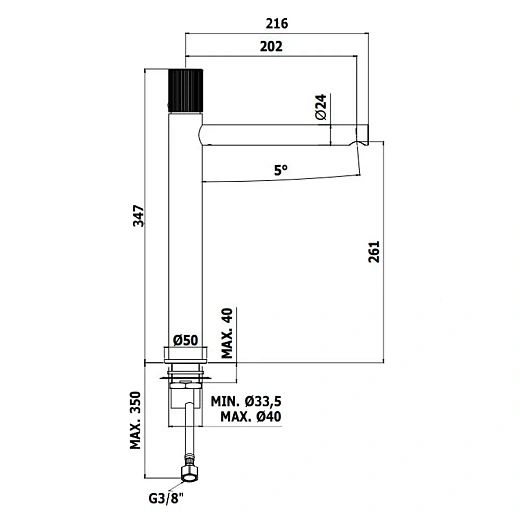 Смеситель для умывальника Paffoni Jo JO081NO черный матовый