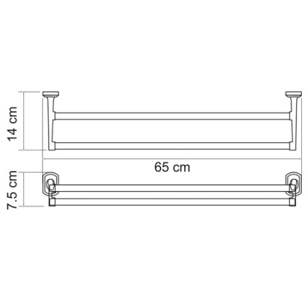 Полотенцедержатель WasserKRAFT Oder 3040, двойной Полотенцедержатель WasserKRAFT Oder 3040, двойной