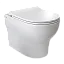Подвесной унитаз безободковый Vitra Zentrum Round SmoothFlush  (укороченный 50 см) без сиденья, белый, санитарный фарфор, антибактериальное покрытие Hygiene 7786B003-0075