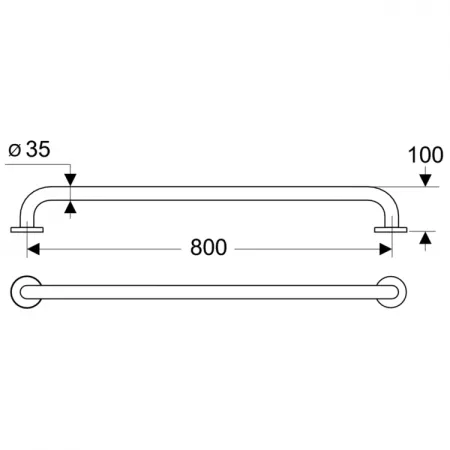 Поручень опорный прямой 80 см Ideal Standard CONTOUR S6457AC