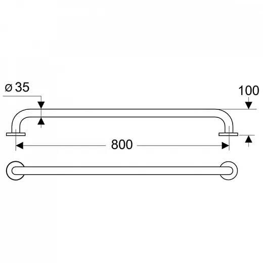 Поручень опорный прямой 80 см Ideal Standard CONTOUR S6457AC