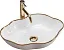 Умывальник Rea Pearl Gold Edge 51,5х37,5 белый/золото, REA-U0696