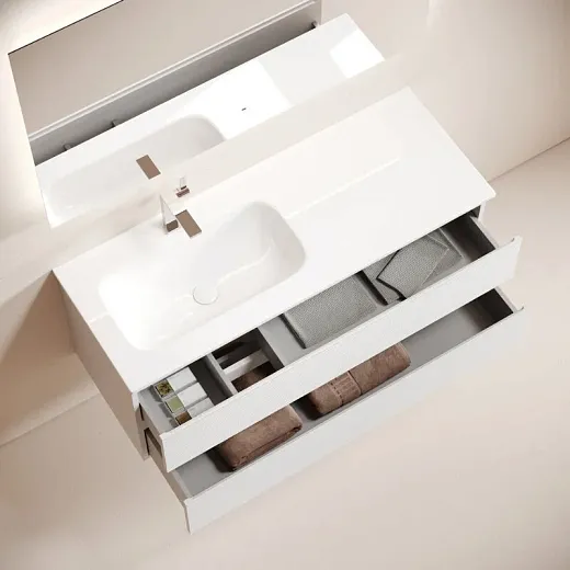 Тумба под раковину Sancos Folk FL120LW, 120 см, подвесная, Bianco, левая