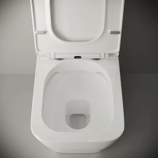 Напольный унитаз Ceramicanova Cubic Rimless CN1803, безободковый, с бачком, сиденье Soft Close, сантехфарфор, белый