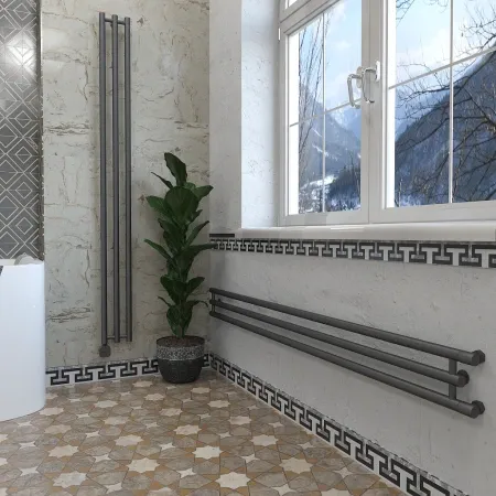 Дизайн-радиатор водяной Stinox Minori Design 170х1800 чёрный матовый