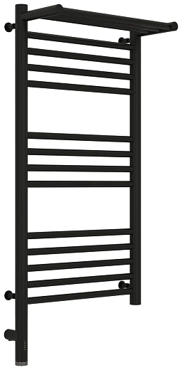 Полотенцесушитель электрический Сунержа Богема 3.0 800 x 400 с полкой, ширина 43.2 см, высота 92.4 см, матовый черный, L/R