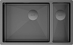 Кухонная мойка Paulmark Next 69/2S Uni PM226944-GML вороненая сталь правая
