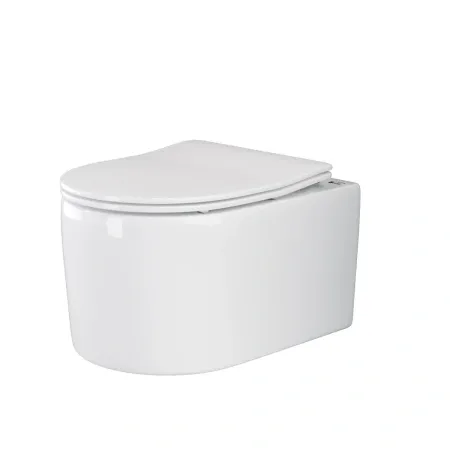 Подвесной безободковый унитаз Ceramicanova Moments CN3003 Rimless, крышка микролифт, сантехфарфор