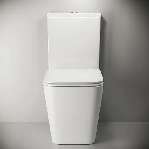 Напольный унитаз Ceramicanova Cubic Rimless CN1803, безободковый, с бачком, сиденье Soft Close, сантехфарфор, белый