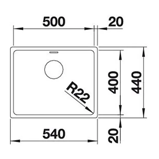 Мойка Blanco Andano 500-U 522967, для установки снизу, с клапаном