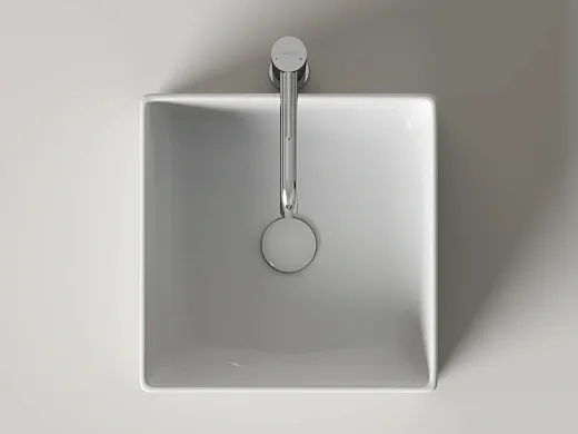 Умывальник накладной Ceramicanova Адель (Adele) 34.5x34.5x16см, квадрат белый, CN6086