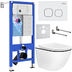 Комплект инсталляции с унитазом 6 в 1 Roxen StounFix Dual Fresh 964671 (состоит из: 710200, Santi 410280W, 530110-01B)