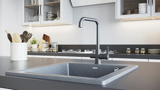 Смеситель PAULMARK LOGAS Lo213021-402 (серый/серый металлик)