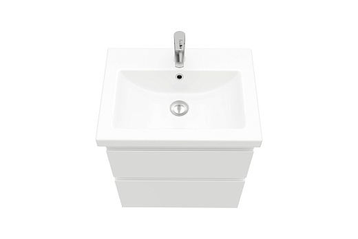 Тумба под умывальник Laparet Optimum Slim 60 напольная белый глянец