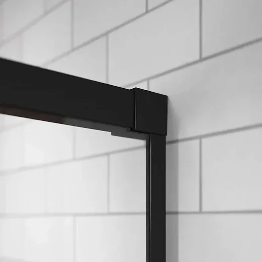 Боковая стенка Radaway Idea Black S1 120 см, стекло прозрачное, профиль черный, левая, 387054-54-01L