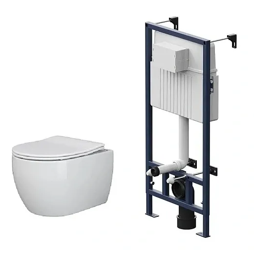 Инсталляция Am.Pm ProC, с безободковым унитазом Ceramicanova Play Rimless, сиденье микролифт, I012707/CN3001, сантехфарфор