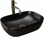 Умывальник Rea Belinda Black Matt Slim 46.5х33,5 черный матовый, REA-U8470