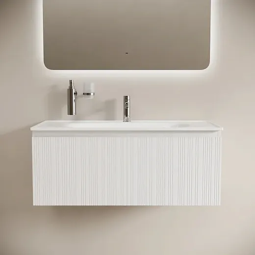 Тумба под раковину Sancos Code CD100W, 100 см, подвесная, белая