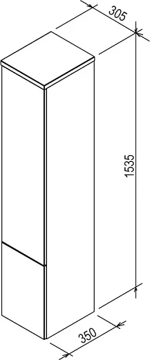 Шкаф-пенал Ravak SB 350 ROSA II 41x35x180,белый