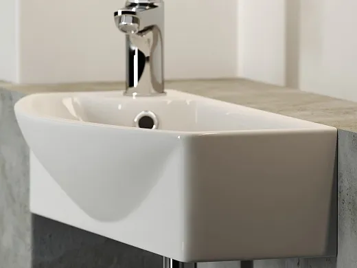 Умывальник подвесной Ceramicanova Element прямоугольный с крепежом 455х220х130мм, CN6038R