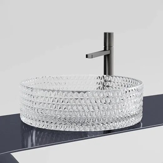 Умывальник Ceramicanova Cristal CN6062 36см стекло прозрачный, CN6062