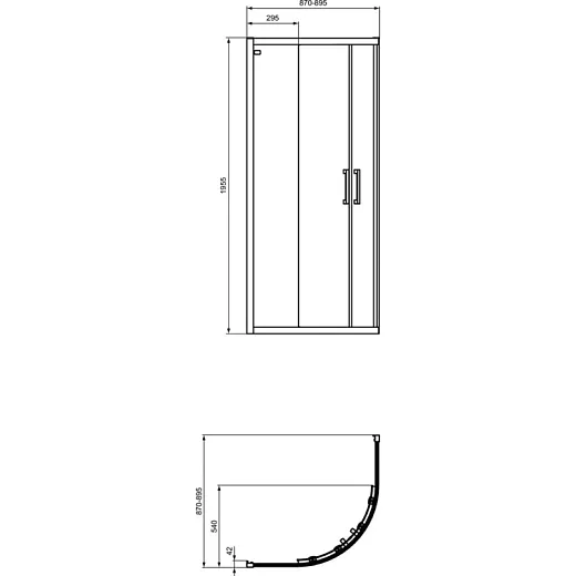 Душевое ограждение 90х90см Ideal Standard CONNECT 2 Corner Quadrant K9251V3