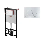 Инсталляция для унитаза AlcaPlast AM101/1120 + клавиша смыва M671 (хром)