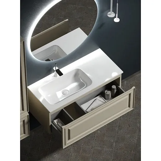 Тумба под раковину Sancos Very 100 см, подвесная, правая/левая, цвет Beige Soft, VR100RCE/VR100LCE