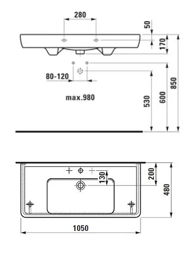 Раковина Laufen Pro 1395.8.000.104.1 накладная