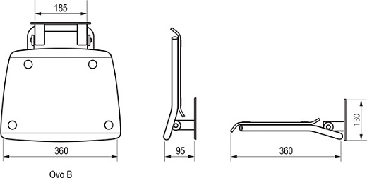 Cиденье для душа Ravak OVO B CLEAR/BLACK, B8F0000045