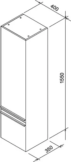 Шкаф-пенал Ravak SB 400 Ravak Clear 40x35x155 R, белый/белый