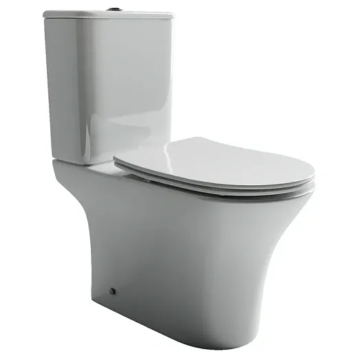 Напольный унитаз Ceramicanova с бачком Fortuna CN9001 Rimless, безободковый, крышка микролифт, белый, сантехфарфор