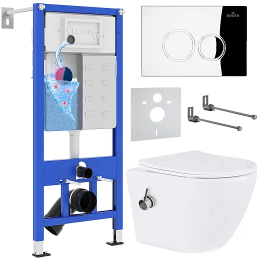 Комплект инсталляции с унитазом 6 в 1 Roxen StounFix Dual Fresh 926249 (состоит из: 710200, Santi 410260СН, 530185-01Х)