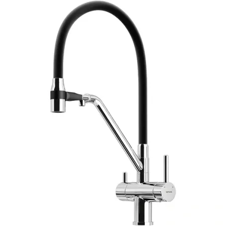 Смеситель для кухонной мойки Sancos Dora SC4003CH, с подключением к фильтру, с гибким изливом, цвет хром