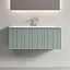 Тумба подвесная Ламель под раковину, серо-зелёный 990x445x500