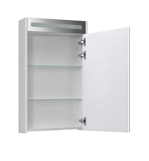 Шкаф с зеркалом Belux Бристоль ВШ 50 50x80см с подсветкой, 1 дв., белый глянец, 4810924292476