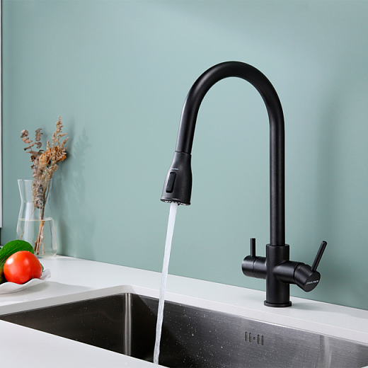 Смеситель PAULMARK LANGE La214212-418 (черный/черный металлик) Смеситель PAULMARK LANGE La214212-418 (черный/черный металлик)