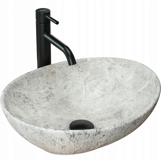 Умывальник Rea Sofia Light Stone 41х34,5 серый, REA-U0165