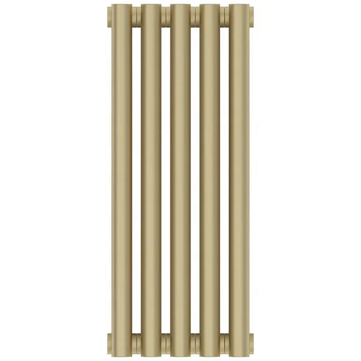Радиатор отопления Сунержа Эстет-00, ширина 22.5 см, высота 50 см, 5 секций, боковое подключение, цвет матовая шампань, 022-0332-5005