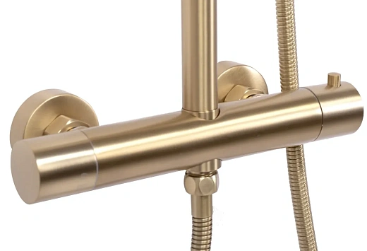 Душевая стойка Rea Matt Gold REA-P6602 с термостатом, матовое золото