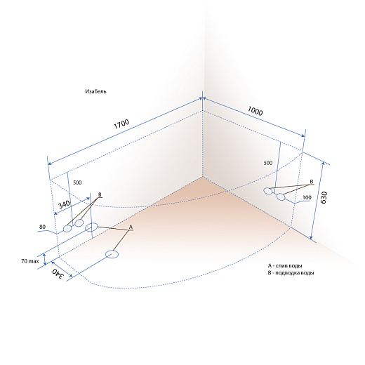 Ванна акриловая Тритон Изабель New 170х100 (правая)