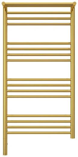 Полотенцесушитель электрический Сунержа Богема 3.0 1000 x 500 с полкой, ширина 53.2 см, высота 112.4 см, золото, L/R