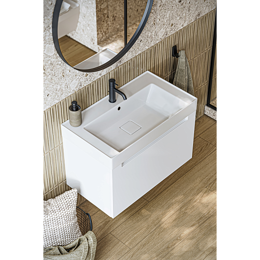 AQWELLA Vancouver подвесная тумба с умывальником в комплекте 81 см, цвет белый матовый