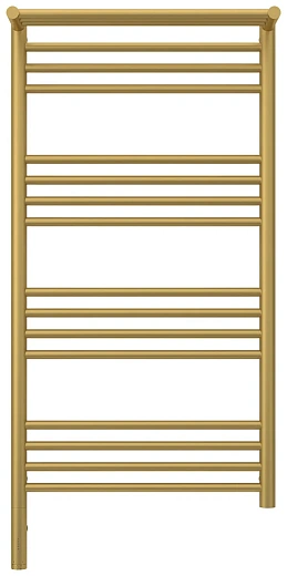 Полотенцесушитель электрический Сунержа Богема 3.0 1000 x 500 с полкой, ширина 53.2 см, высота 112.4 см, матовое золото, L/R