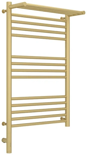 Полотенцесушитель электрический Сунержа Богема 3.0 800 x 500 с полкой, ширина 53.2 см, высота 92.4 см, матовая шампань, L/R