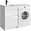 Тумба  (без умывальника) под стиральную машину Aqwella Duet 53 напольная белая