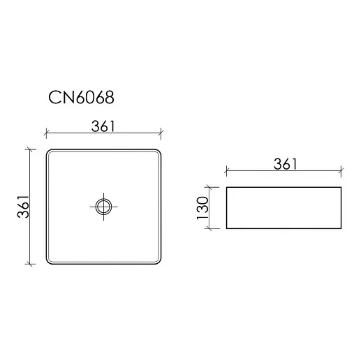 Умывальник Ceramicanova Element CN6068 36см сантехфарфор белый, CN6068