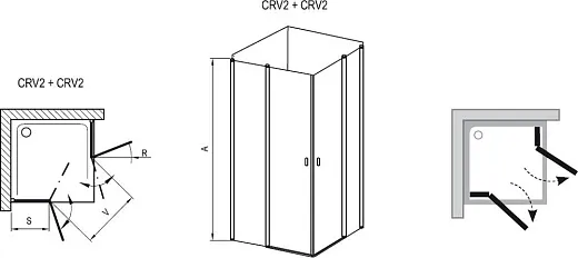 Душевой уголок Ravak Chrome CRV2-120 стекло satin+Transparent