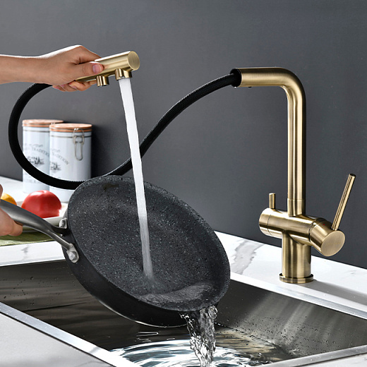 Смеситель PAULMARK SERPENTINE Se213222-BR, (бронза)